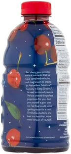 Antioxidant Solutions Sleep Dreams - 100% Tart Cherry Juice with Zinc & Magnesium - No Added Sugar - 32 fl oz Bottles (6-Pack)