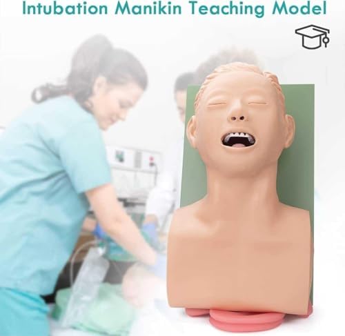 Tracheal Intubation Simulation Airway Management Trainer PVC Electronic Manikin Intubation Study Teaching Model, with Teeth Oral Nasal Tracheal Intubation Training Teaching Model