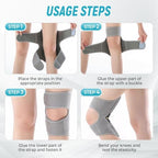 Knee Assistive Device, Knees Protection Booster Joint Support Spring Knee Stabilizer Pad, Knees Brace for Pain Relief Walk Support (Gray, Medium)