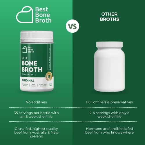 Beef Bone Broth Concentrate Grass Fed - Made from top Australian Cattle - Full of Protein and Collagen | 35 Servings Makes 2.25 gallons of Broth | Just add Water | Keto & Paleo Friendly | Sippable