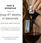 Drop It Wine Drops, Original - 10 mL Bottle - Naturally Reduces Sulfites and Tannins in Red, White & Sparkling Wines - Portable & Easy to Use - Treats Up to 55 Glasses or 9 Bottles of Wine - USA Made