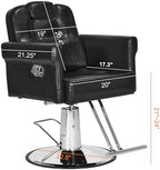 Comie Barber Chair Recliner Salon Chair Hair Spa Chair with Hydraulic Pump, Removable Headrest, Adjustable Height 360 Degrees Swivel for Hair Salon Equipment