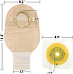 Carbou 21 PCS Ostomy Supplies Colostomy Bags Two Piece Drainable Pouches with Closure 12", Ileostomy Stoma Care,Cut-to-Fit(15pcs Bags+6pcs Barrier)