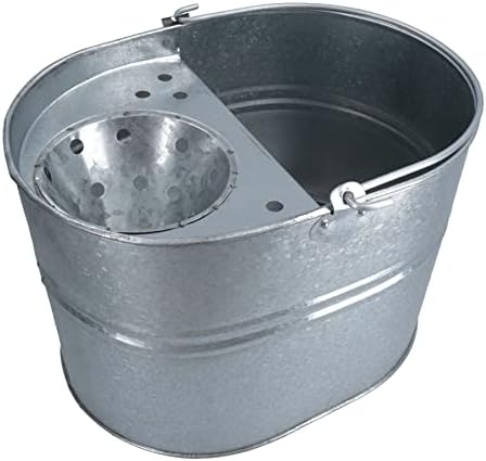 13L Galvanised Metal Mop Bucket Metal Kitchen Bathroom Home Floor Cleaning
