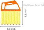 1-Pack Orange Blind Cleaner Duster Tool – 7 Finger Microfiber Dusting Brush for Window Blinds, Shutters, Vents & Baseboards – Reusable, Washable & Lint-Free Cleaning Tool for Home & Office