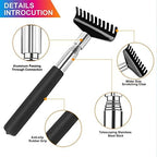 Oversized Portable Extendable Back Scratcher, Upgraded Metal Stainless Steel Telescoping Back Scratcher Tool with Canvas Carrying Bag