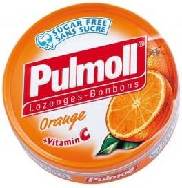 Pulmoll, Lozenges-Bonbons, Orange, net weight 45 g (Pack of 2 pieces)