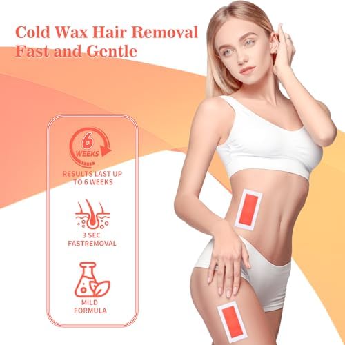 Wax Strips for Hair Removal, Facial & Body Waxing Kit for Women, Hypoallergenic Cold Wax for Face & Sensitive Skin, No-Heat for Bikini, Arms & Legs 40Pcs