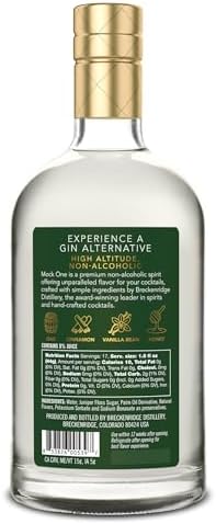 MOCK ONE Non-Alcoholic Gin - Non Alcoholic Spirits for Alcohol-Free Drinks and Zero Proof Mocktails - Distillery Crafted Premium Alcohol Alternative - Made in the USA - 750ml (25.4 Fl Oz)