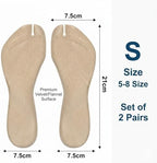 2 Pairs Insoles - Flip Flop Gel Arch Support Inserts, Suede Thong Sandal Cushion for Women, Anti Slip Adhesive Shoe Pads, Beige