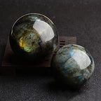 Acxico 1Pcs 40mm Labradorite Sphere Natural Quartz Crystal Ball Meditation Healing Reiki Stone