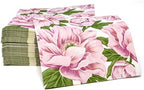 Gift Boutique 100 Pink Peony Floral Luncheon Napkins Disposable Paper Peonies Flower Lunch Napkin for Spring Summer Baby Shower Birthday Tableware Party Supplies