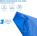 Cooling Pad Mat for Pillow - Cold Injuries Relief, Perfect for Night Sweats, Migraines, Fevers, Hot Flashes - Reusable (Blue)