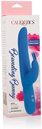 CalExotics Bounding Bunny - Waterproof Rabbit Vibrator Toy for Couples - Adult Sex Clitoral G Spot Massager – Blue