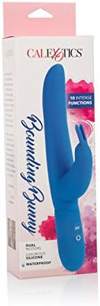 CalExotics Bounding Bunny - Waterproof Rabbit Vibrator Toy for Couples - Adult Sex Clitoral G Spot Massager – Blue