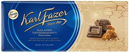 Fazer Karl Fazer Salty toffee crunch in Milk Chocolate 10 bars of 200g