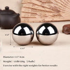 Stainless Steel Baoding Balls Set,1.57 Inches Chinese Health Balls, Metal Stress Relief Hand Massage Balls No Chime for Hand Exercise, Hands Therapy