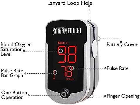 Deluxe SM-110 Finger Pulse Oximeter with Carry Case and Neck/Wrist Cord