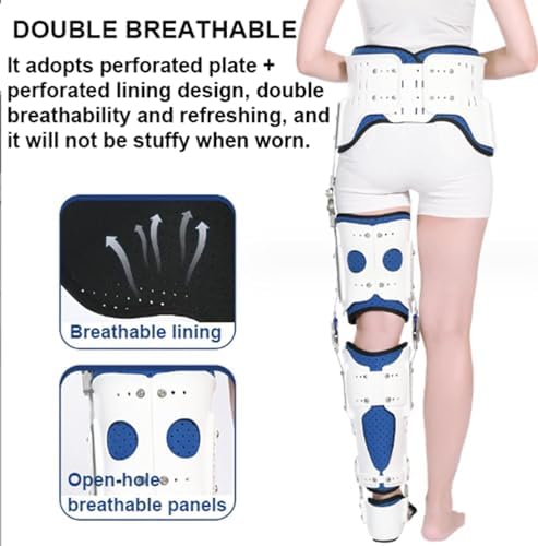 Hip Brace Knee Ankle Foot Orthosis Brace,Adjustable Knee Support Immobilizer for Hip Fracture Rehabilitation Equipment Fixed Brace, for Women and Men (Left) (Right)-Right