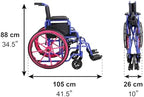 PEPE Mobility Kids Wheelchair Self Propelled, Pediatric for Children, Foldable, Travel or Transit, Pink