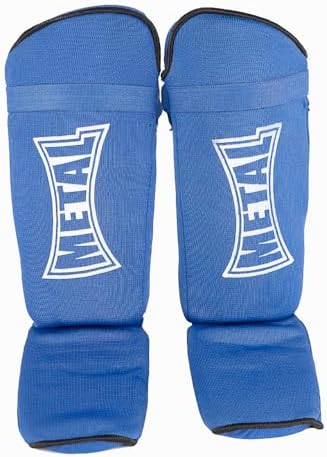 Boxing Shin Protectors Feet Metal Fabric Black