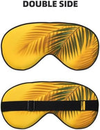 Minimalist Summer with Yellow Palm Leaf Shadow Sleep Mask Eye Mask with Adjustable Strap, Eye Sleep Shade Cover Blocks Light for Women Men Airplane Travel Nap Meditation