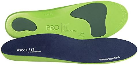 PRO 11 WELLBEING Orthotic Insoles Full Length with Arch Supports, Medium Arch, Unisex, Green, Shoe Insole, 9/10.5 UK
