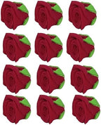 Confect Edible Deep Burgundy Rose Toppers – Edible Roses for Cake & Cupcake Decorations, Perfect for Weddings & Special Occasions- Vegan, Gluten-Free, Dairy-Free, Palm Oil-Free - Pack of 12