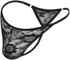 Avidlove Mens Lace Thong Sexy Low Rise T-back G-string Comfortable Men's Thong Underwear 1-4 Pack