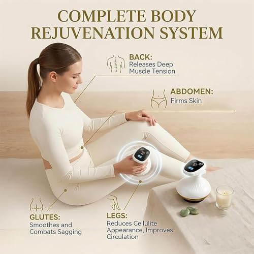 Cellulite Massager, Electric Gua Sha Device for Cellulite Massage Tool, Smart Cupping Massager with 9 Suction Levels & Heating, Cellulites Remover for Deep Massage, Firmer for Legs Arms (Gold)