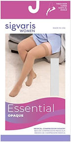 SIGVARIS Women’s Essential Opaque 860 Closed Toe Thigh-Highs w/Grip Top 30-40mmHg