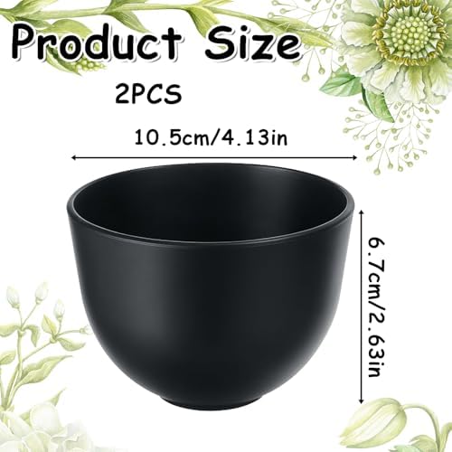 2 Pieces Rubber Facial Mask Mixing Bowl, Facial Bowls Esthetician, Silicone Face Mask Bowl Mud Masks Diy Skin Care Cosmetic Mixing Tool for Home Beauty Salon Use, Black