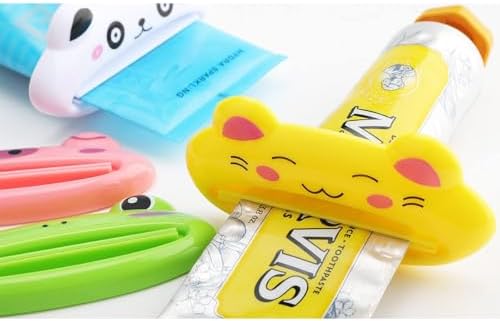 Cartoon Animal Plastic Frog Cat Panda Pig Shaped Toothpaste Cream Squeezers - Pack of 4