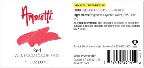 Amoretti - Red Food Color Water Soluble - 2 fl oz