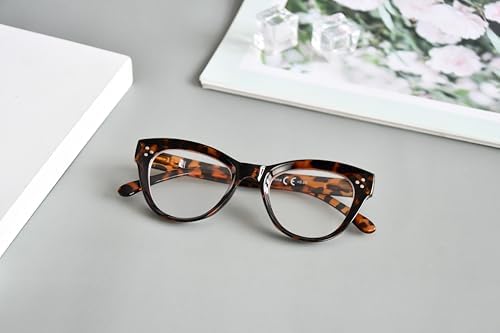 Eyekepper Large Cateye Design Reading Glasses Oversized Readers for Women Reading - Tortoise +2.50