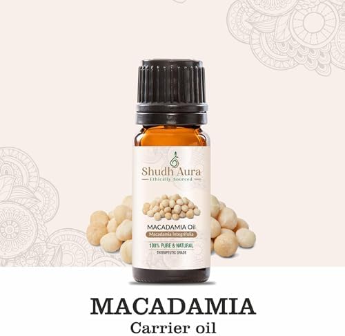 Macadamia Nut Oil | Carrier Oils | 100% Pure, Undiluted & Natural | Therapeutic Grade for Aromatherapy & Diffuser (10ML)