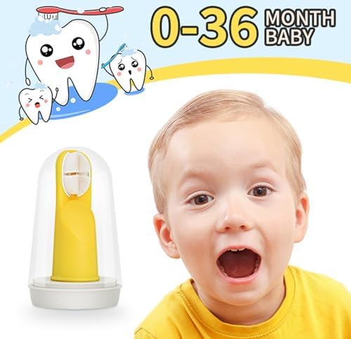 Finger Toothbrush for Toddlers 1-3,Finger Toddler Toothbrush Age 2-4,Newborns Silicone Toothbrushes,Soft Infant Oral Cleaner with Travel Storage Case, 2 Pcs