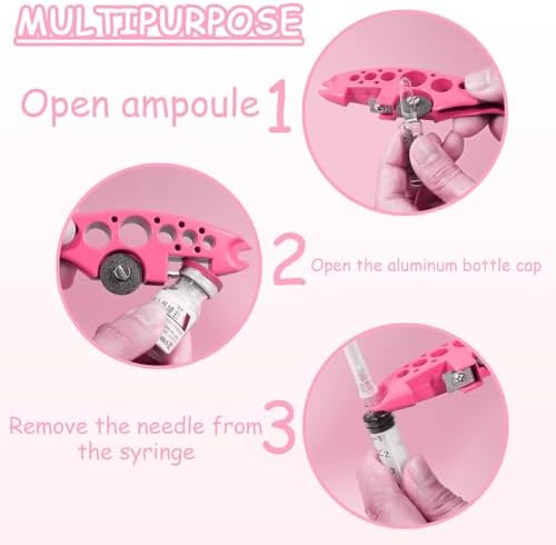 2-Pack Pink Ampoule Accessory Tool - Fish-Shaped Glass Vial Opener for Professional Use | Easy-Grip Design | Essential for Lab & Pharmacy Settings