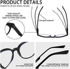SIGVAN Progressive Multifocus Reading Glasses Blue Light Blocking Women Men Computer Eyeglasses Spring Hinge Readers (3 Black, 2.0)
