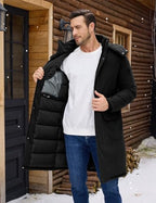 HEEKPEK Mens Winter Coats Long Parka Puffer Jackets Water Repellent Windbreaker Insulated Thicken Puffy Jacket with Hood