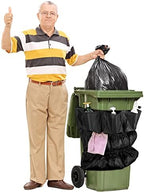 Frienda 2 Pcs Trash Can Caddy Bag Cleaning Caddy Bag for Garbage Bins Trash Holder Cart Garbage Bin Storage Organizer, Fits 32-50 Gallon Can, Janitorial Storage Cleaning Supplies (Black)