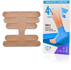 M7 Sport Kinesiology Ankle Tape for Ankle Sprain and Injury Recovery, Kt Tape for Ankle, Pain Relief Therapeutic Tape, Plantar Fasciitis, Waterproof, Eases Swelling (Beige, 4-Pack)
