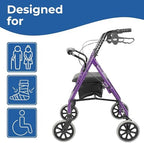 Days Lightweight Aluminum Rollator, Adjustable Rolling Walker with Seat for Elderly, 364 lb. Weight Capacity, Disabled, & Limited Mobility Patients, Walking Stabilizer with Four Wheels