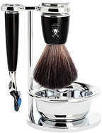 MÜHLE RYTMO Modern 4-Piece Black Fiber Brush 5-Blade Razor Luxury Shaving Set