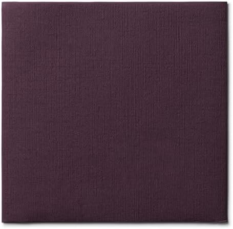 Plum Colored Linen-Like Dinner Paper Napkins, Airlaid Texured Napkin For Special Occasions, 45 Pack
