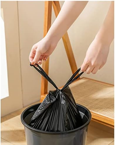 4 GALLON Bathroom Trash Bags Black, 10 Rolls/200 Counts Small HANDLES Garbage Bags for Office, Bathroom Wastebasket Waste Bin Black Portable Rubbish Bags (Black 200 Counts)