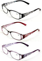 V.W.E. 3 Pairs Women Flower Floral Readers - Fashion Reading Glasses Magnification