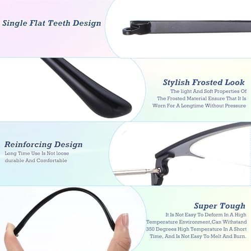 Sibba Glasses Replacement Temple 2 Pairs TR-90 Anti-Slip Eyeglass Arms Legs with Silicone Tips Screws Nose Pads & Screwdriver Complete Glasses Repair Kit for Universal Eyewear Frame Temple Accessory