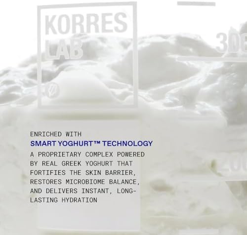 KORRES Greek Yoghurt Nourishing Probiotic Gel-Cream, Lightweight Face Moisturizer with Pre and Probiotics, Time-Released Hydration for 48 Hours, Microbiome Technology for Balanced Skin, 1.4 Fl Oz