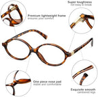 Oval Retro Blue Light Blocking Glasses for Women Men Vintage Fashion 90s Small Face Computer Screen Gaming TV Phones Anti Eyestrain & UV Glare Glasses Non-prescription